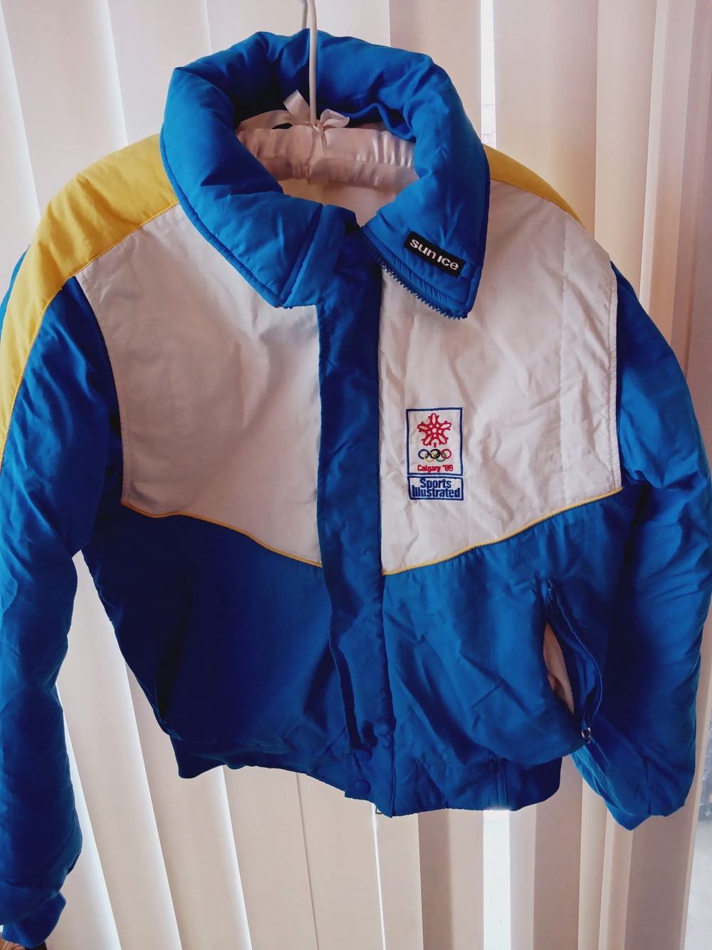 Sunice Vintage Jacket Size M Ilustrated 1988 Calgary Winter Olympic Puffer